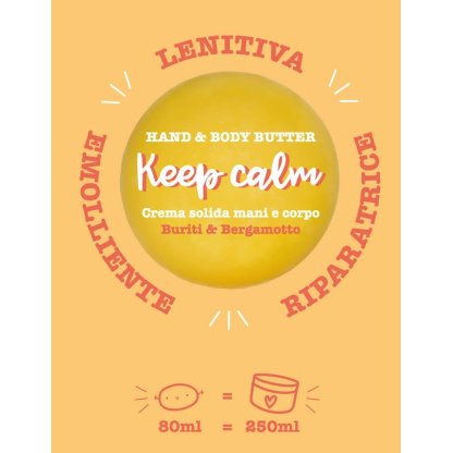 Caratteristiche crema solida Keep Calm: lenitiva, riparatrice, emolliente