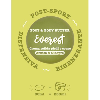 Caratteristiche crema solida Everest: post-sport, rigenerante e distensiva