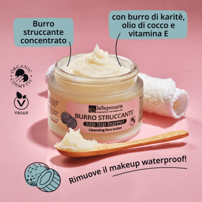 Burro struccante concentrato con burro di karitè, olio di cocco e vitamina E