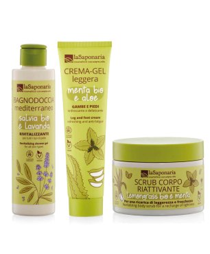 Kit corpo fresco - Bagnodoccia + Scrub corpo + Crema Leggera